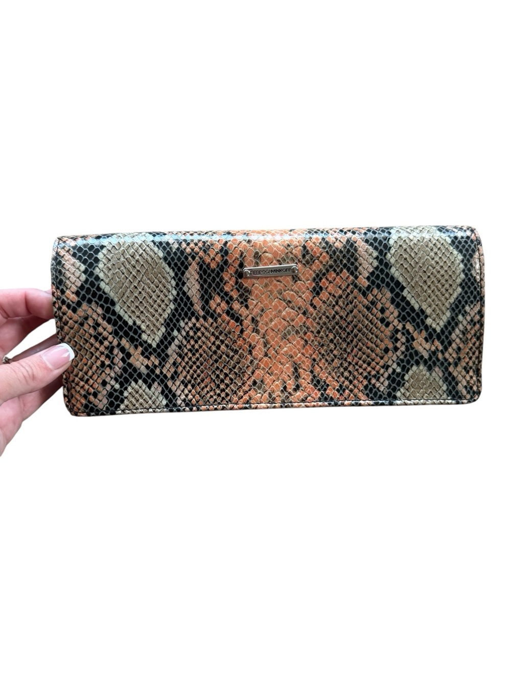 Rebecca Minkoff Jean Convertible Snakeskin Print Clutch or Wallet